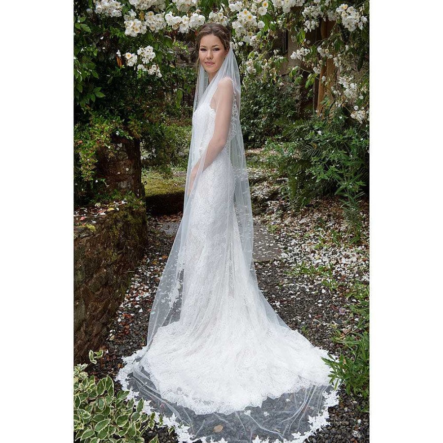 Veils, Cover-Ups And Beltsveils, Cover-Ups And Belts Joyce Jackson | Alice Springs Floral Lace Edge Veil