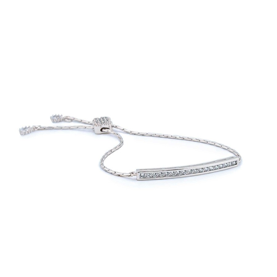 Wedding Jewellerywedding Jewellery Ivory & Co | Winchcombe Crystal Bar Toggle Bracelet (Silver)