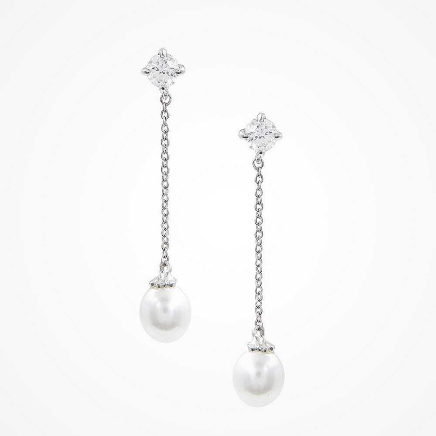 Wedding Jewellerywedding Jewellery Stephanie Browne | Mode Chained Pearl Drop Earrings