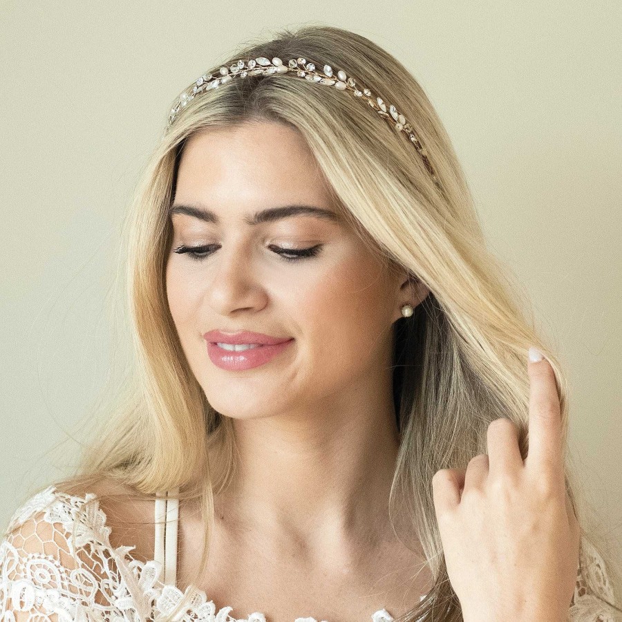 Wedding Hair Accessorieswedding Hair Accessories Ivory & Co | Bohemia Crystal And Pearl Hair Vine (Gold)