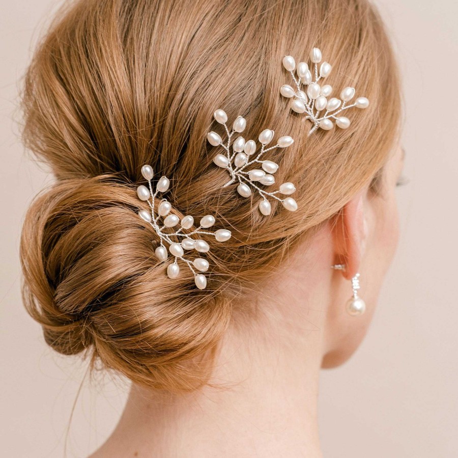 Wedding Hair Accessorieswedding Hair Accessories Arianna Bespoke | Rice Pearl Hair Pins (Set Of 3)