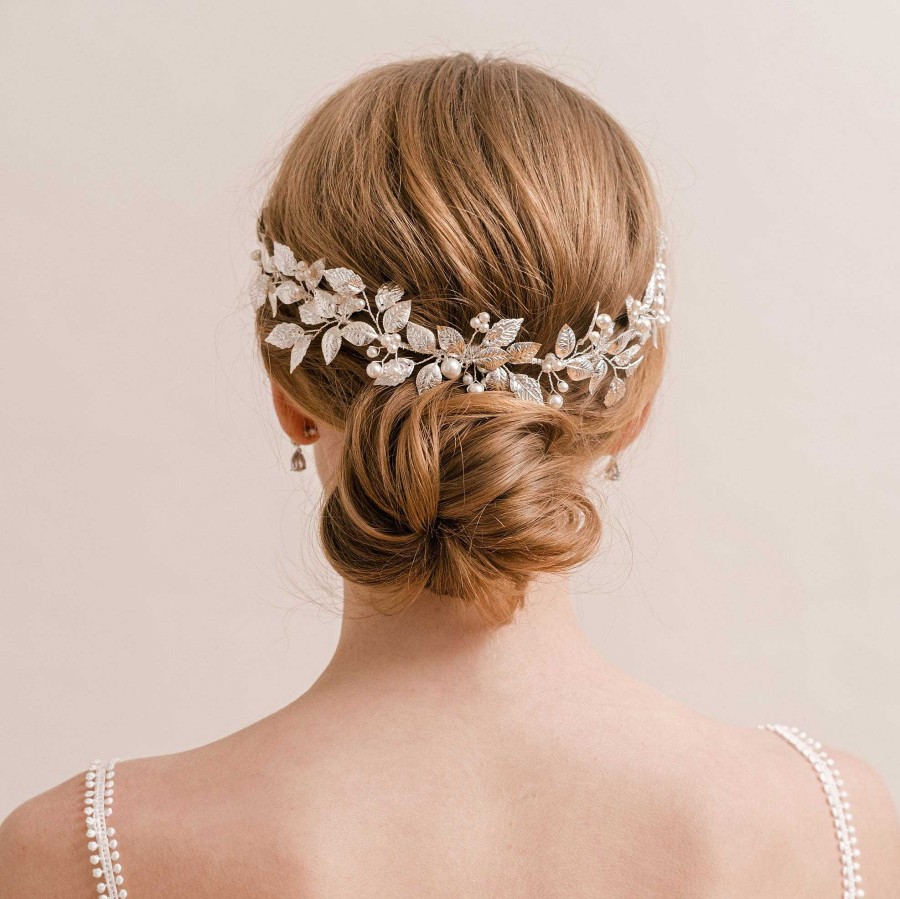 Wedding Hair Accessorieswedding Hair Accessories Arianna Bespoke | Aurelia Silver Leaves Half Halo