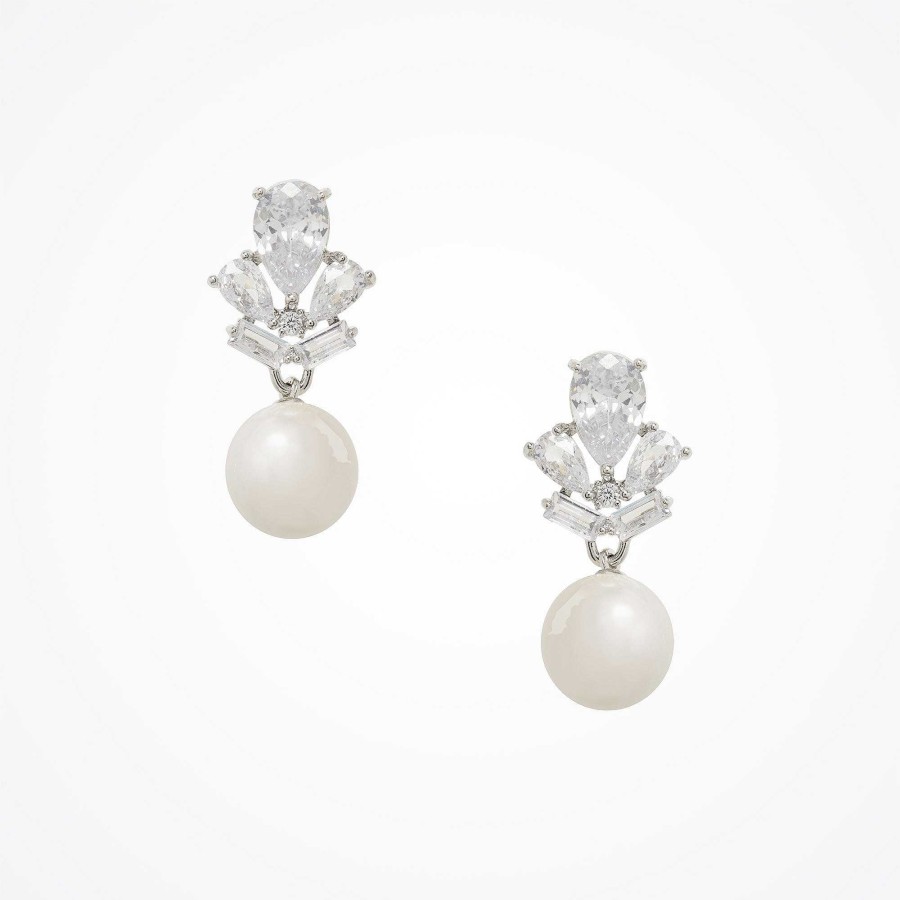 Wedding Jewellerywedding Jewellery Aria | Kira Pearl Drop Earrings