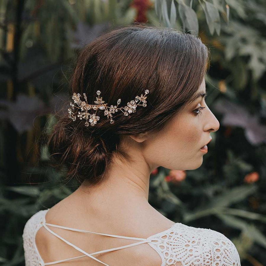 Wedding Hair Accessorieswedding Hair Accessories Aria | Brierley Gilded Blossoms And Sprigs Hair Comb