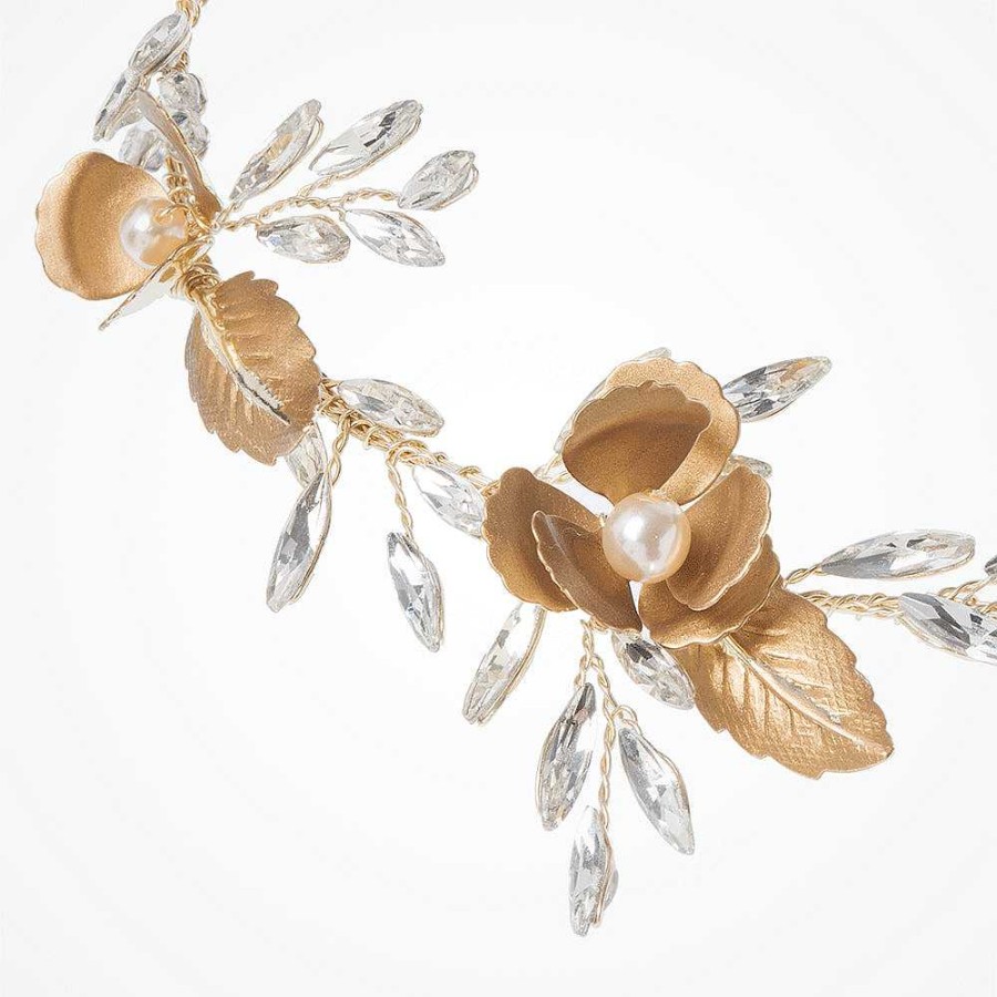 Wedding Hair Accessorieswedding Hair Accessories Ivory & Co | Corinthia Bronze Crystal Leaves Hair Vine