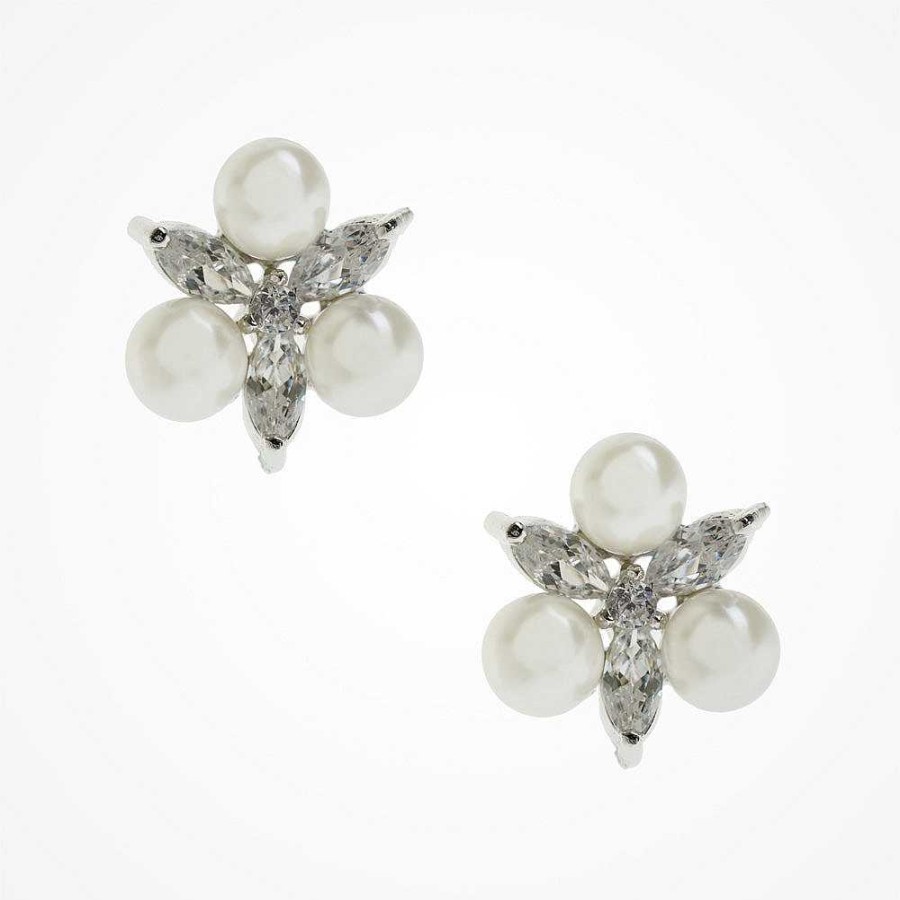 Wedding Jewellerywedding Jewellery Ivory & Co | Waterlily Pearl Bridal Stud Earrings