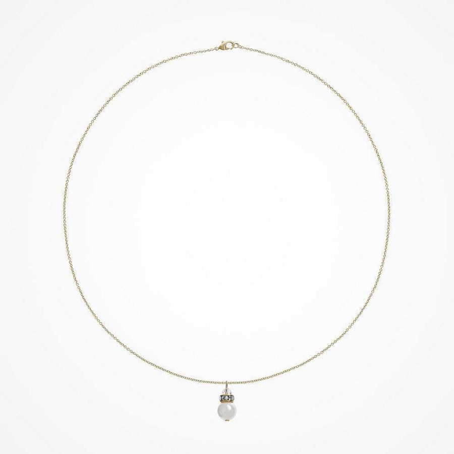 Wedding Jewellerywedding Jewellery Katherine Swaine | Octavia Crystal Rondelle And Pearl Pendant Necklace