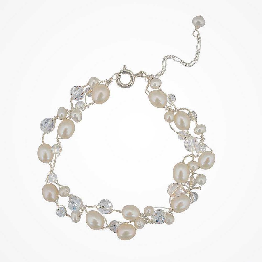 Wedding Jewellerywedding Jewellery Chez Bec | Blossom Pearl Bracelet (Silver)