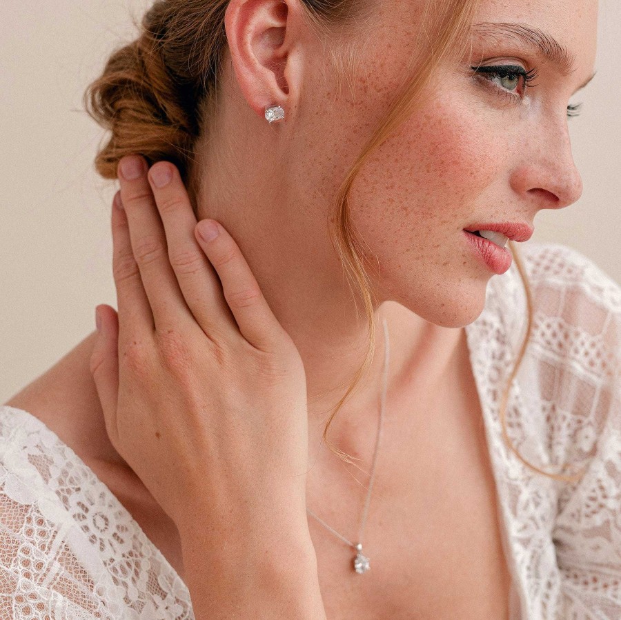 Wedding Jewellerywedding Jewellery Ivory & Co | Rapture Cubic Zirconia Bridal Stud Earrings