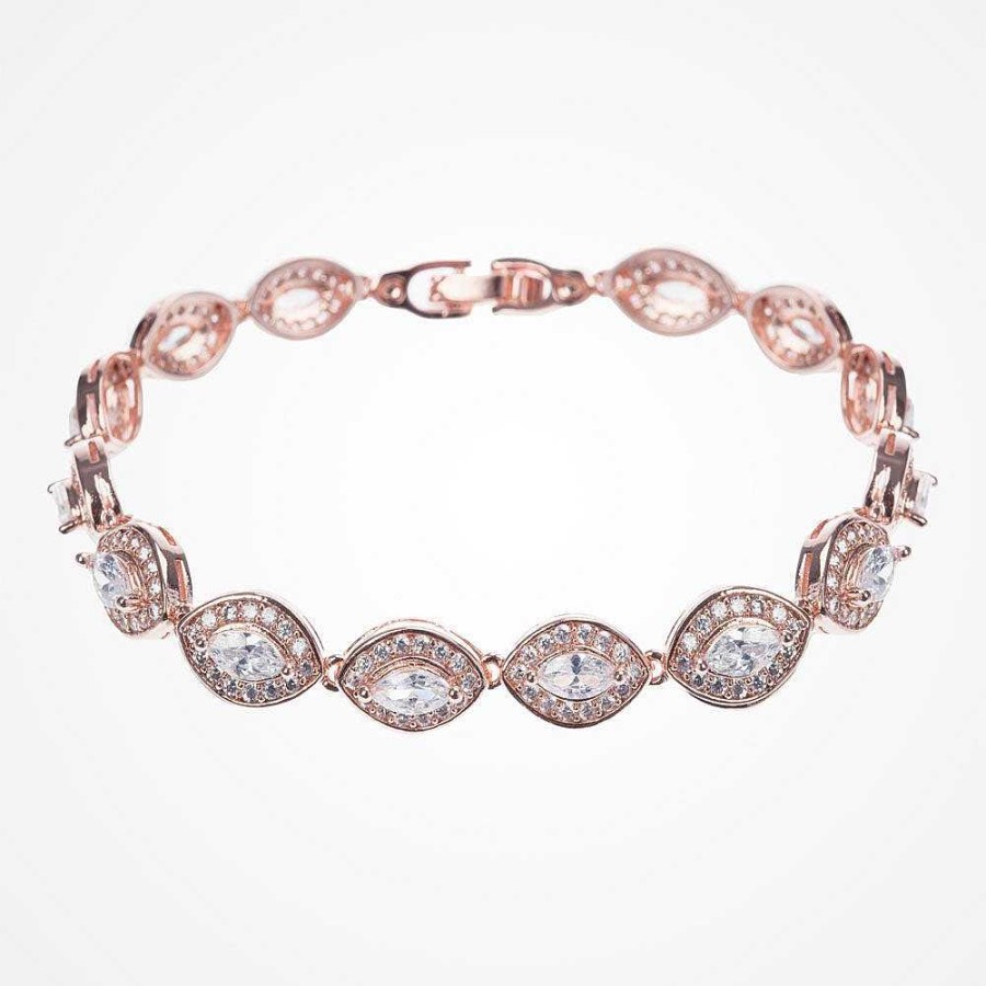 Wedding Jewellerywedding Jewellery Ivory & Co | Promise Rose Gold Cubic Zirconia Bracelet