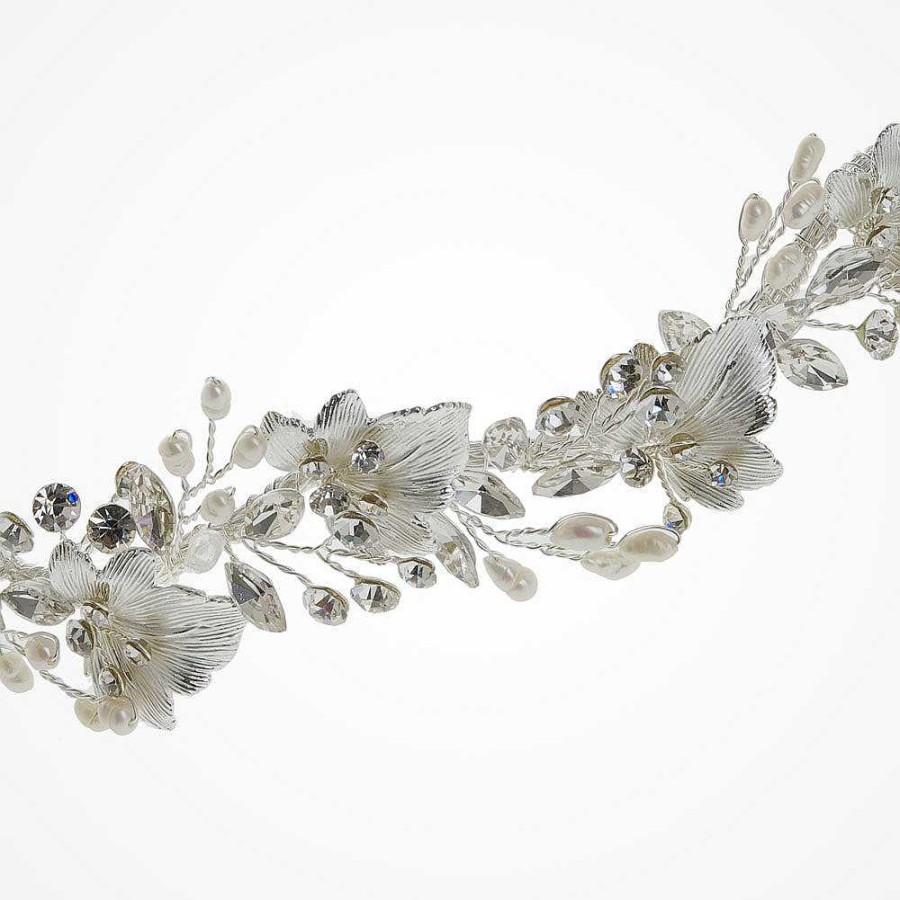 Wedding Hair Accessorieswedding Hair Accessories Ivory & Co | Fairytale Crystal, Pearl And Enamelled Leaves Hair Vine