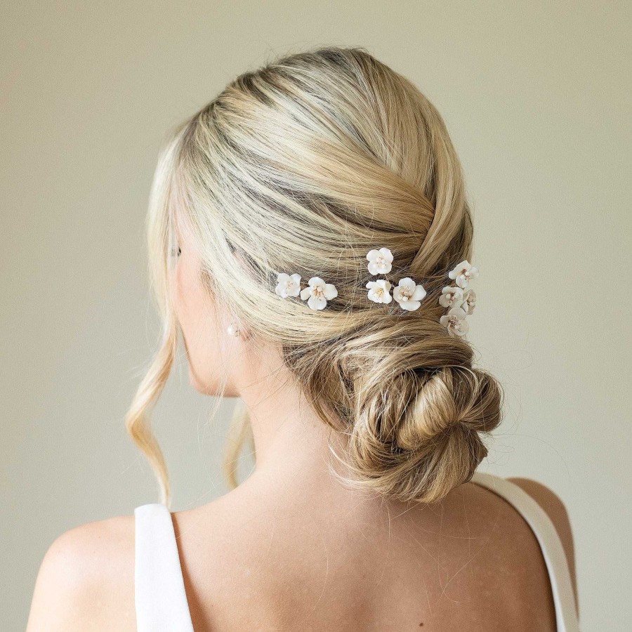 Wedding Hair Accessorieswedding Hair Accessories Ivory & Co | Fleur Ceramic Floral Hairpin Set