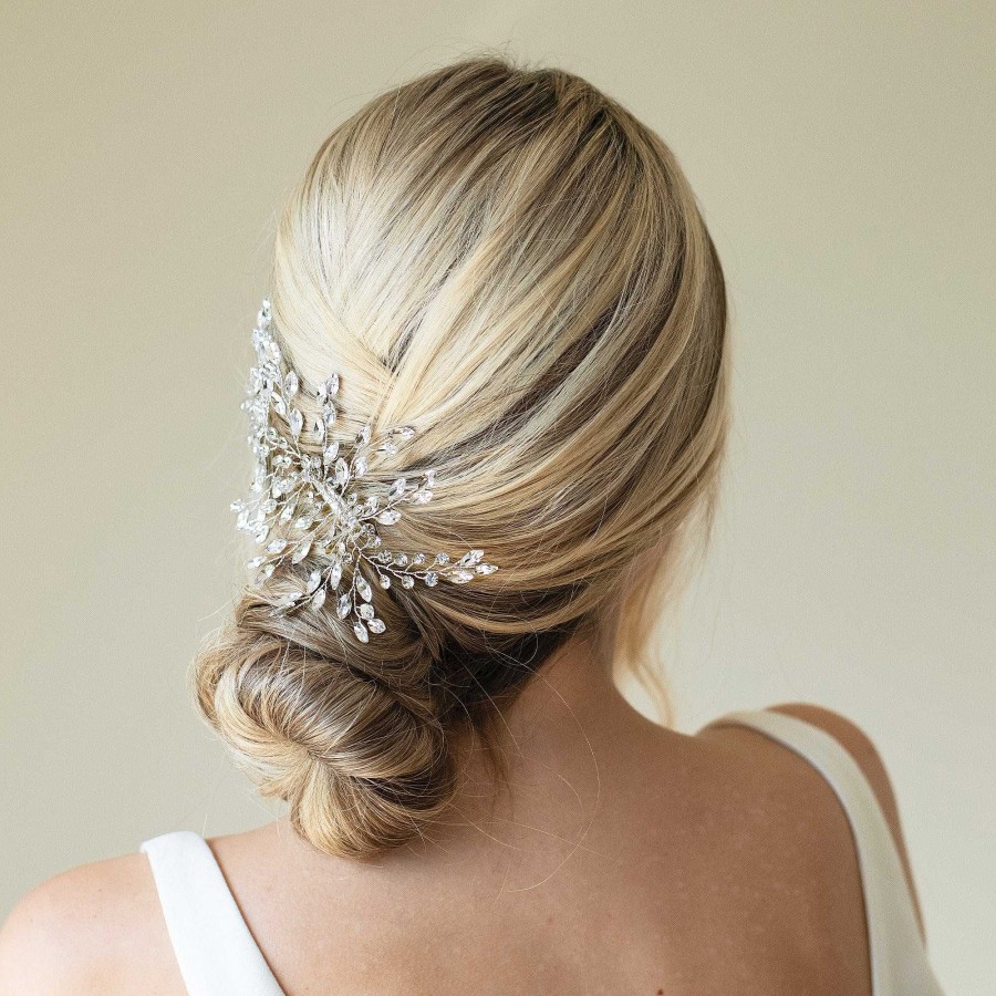 Wedding Hair Accessorieswedding Hair Accessories Ivory & Co | Serenade Crystal Spray Clip (Silver)