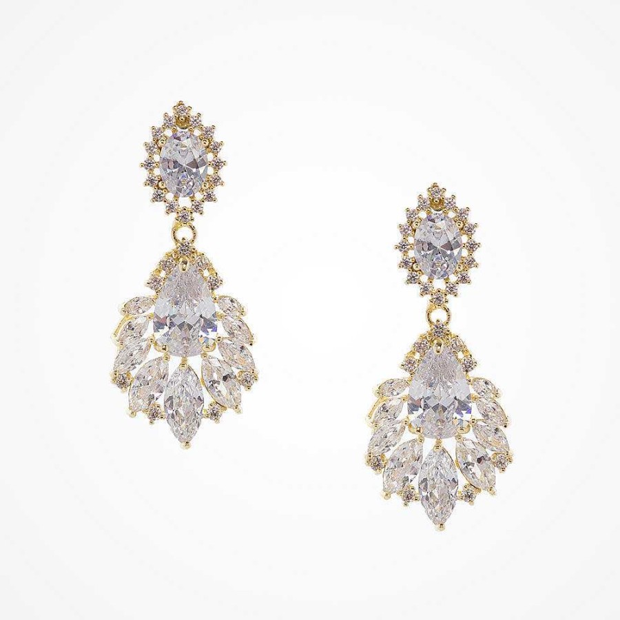 Wedding Jewellerywedding Jewellery Liberty in Love | Ember Cz Drop Earrings (Gold)