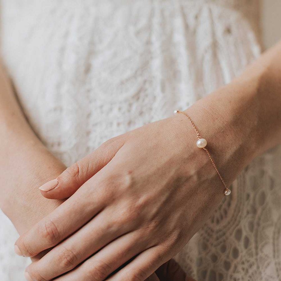 Wedding Jewellerywedding Jewellery Chez Bec | Annabel Rose Gold Pearl Bracelet