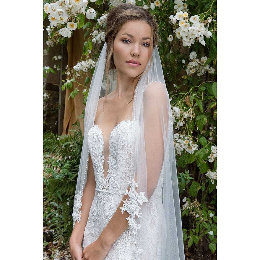 Veils, Cover-Ups And Beltsveils, Cover-Ups And Belts Joyce Jackson | Alice Springs Floral Lace Edge Veil