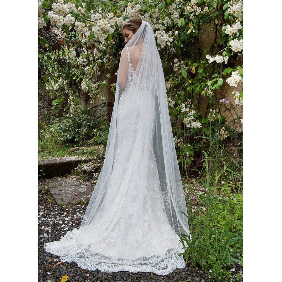 Veils, Cover-Ups And Beltsveils, Cover-Ups And Belts Joyce Jackson | Upminster Pearl And Crystal Edged Tulle Veil