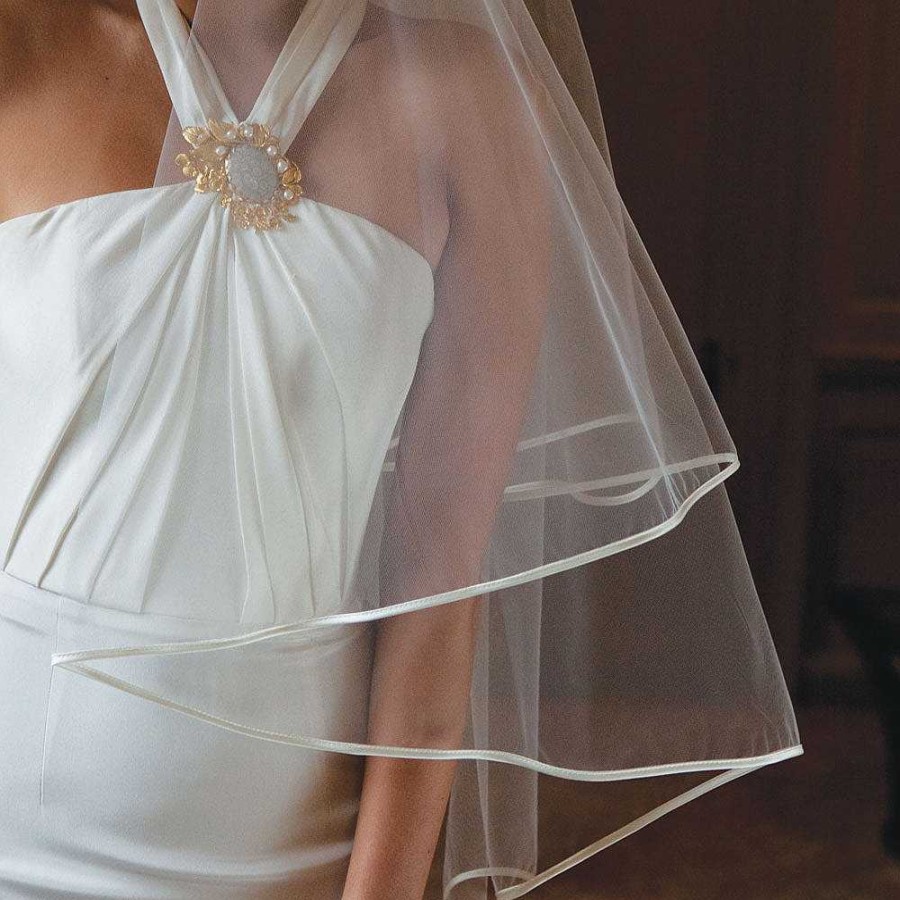 Veils, Cover-Ups And Beltsveils, Cover-Ups And Belts Joyce Jackson | Grenada Tulle Veil With Satin Edging