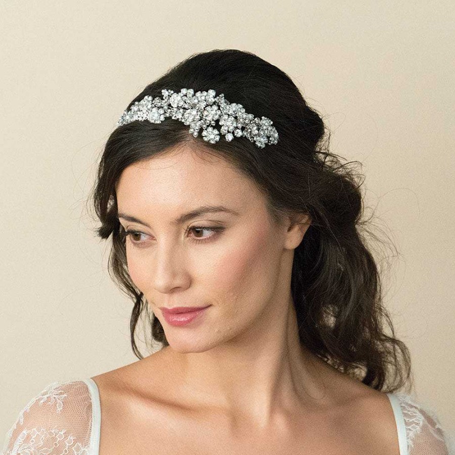 Wedding Hair Accessorieswedding Hair Accessories Ivory & Co | Lillian Crystal Embellished Blossom And Leaves Headpiece