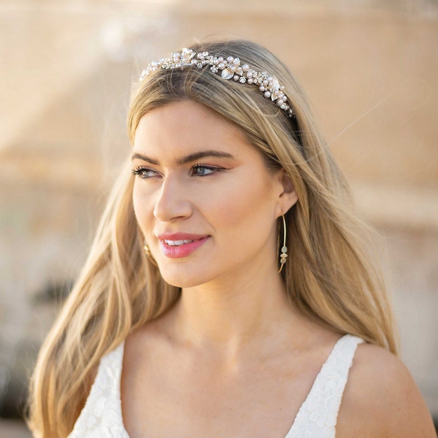 Wedding Hair Accessorieswedding Hair Accessories Ivory & Co | Oriana Crystal And Pearl Floral Bridal Tiara