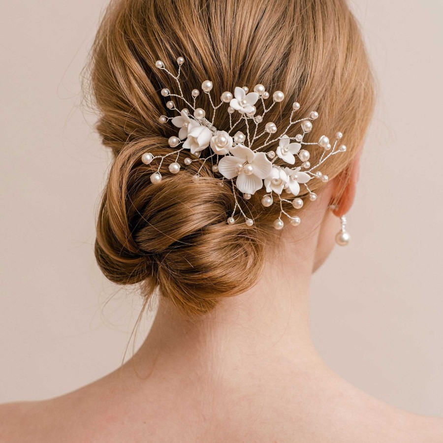 Wedding Hair Accessorieswedding Hair Accessories Arianna Bespoke | Stellar Porcelain Floral Comb