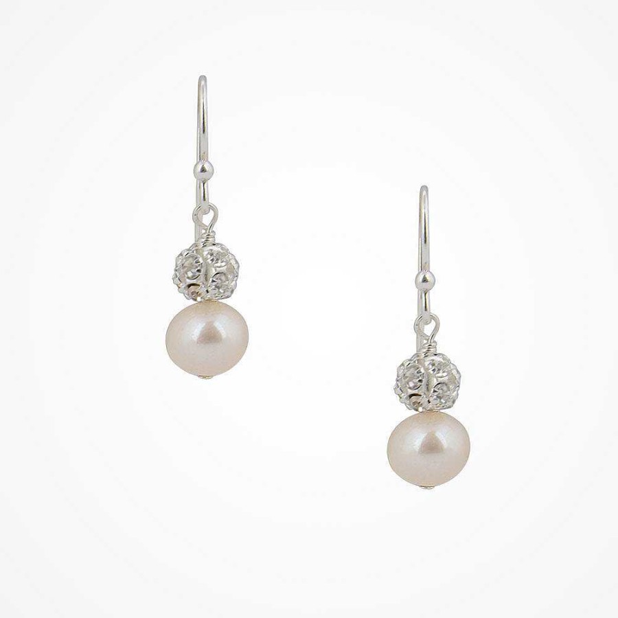 Wedding Jewellerywedding Jewellery Chez Bec | Abigail Diamante And Pearl Drop Earrings (Silver)