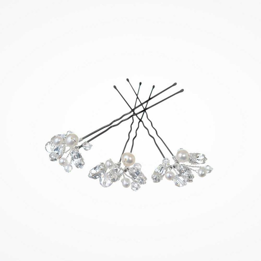 Wedding Hair Accessorieswedding Hair Accessories Chez Bec | Vanessa Pearl And Swarovski Crystal Hair Pins