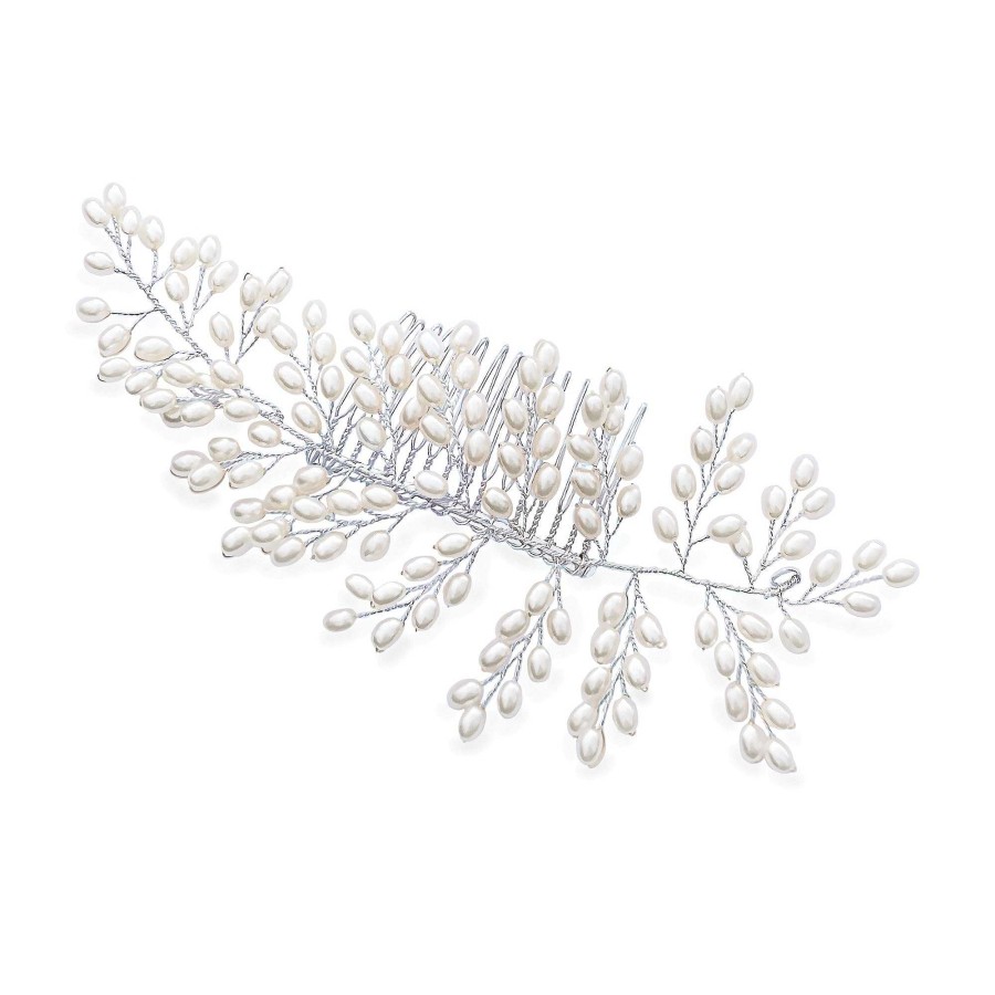 Wedding Hair Accessorieswedding Hair Accessories Ivory & Co | Seaspray Pearl Cluster Comb (Silver)