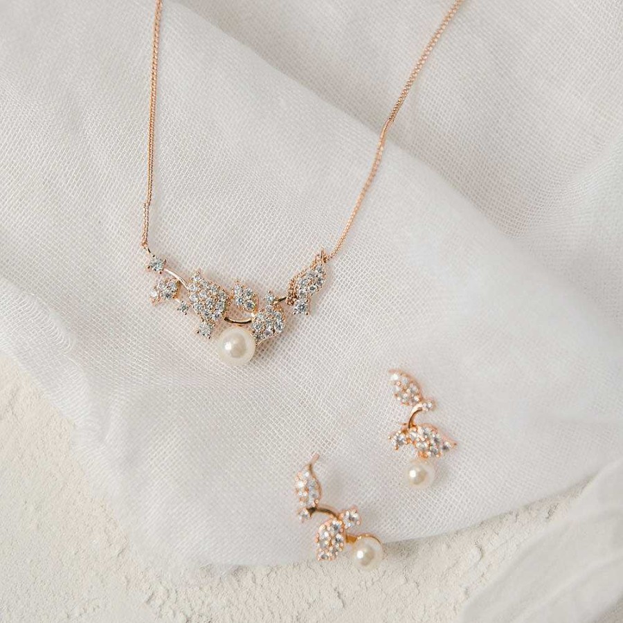 Wedding Jewellerywedding Jewellery Ivory & Co | Aphrodite Rose Gold Bridal Jewellery Set