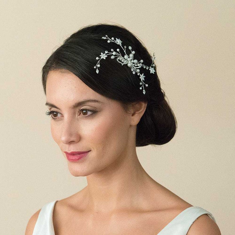 Wedding Hair Accessorieswedding Hair Accessories Ivory & Co | Silver Pearl Spray Comb