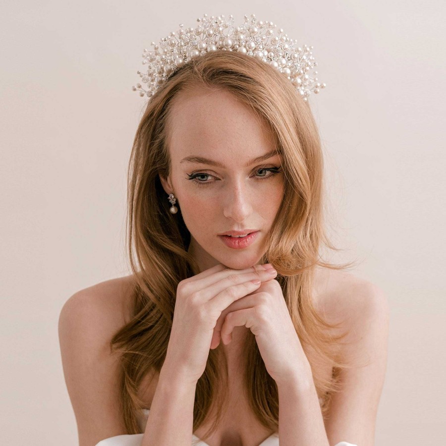 Wedding Hair Accessorieswedding Hair Accessories Arianna Bespoke | Mira Pearl And Crystal Crown