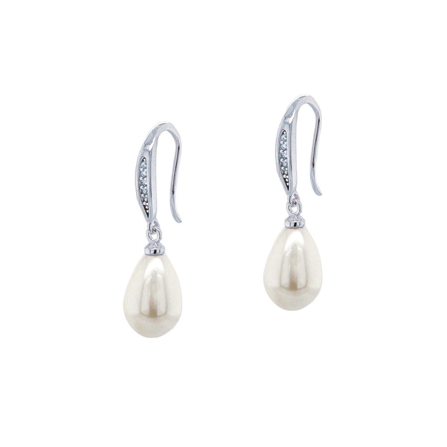 Wedding Jewellerywedding Jewellery Ivory & Co | Salford Pave Crystal Pearl Drop Earrings