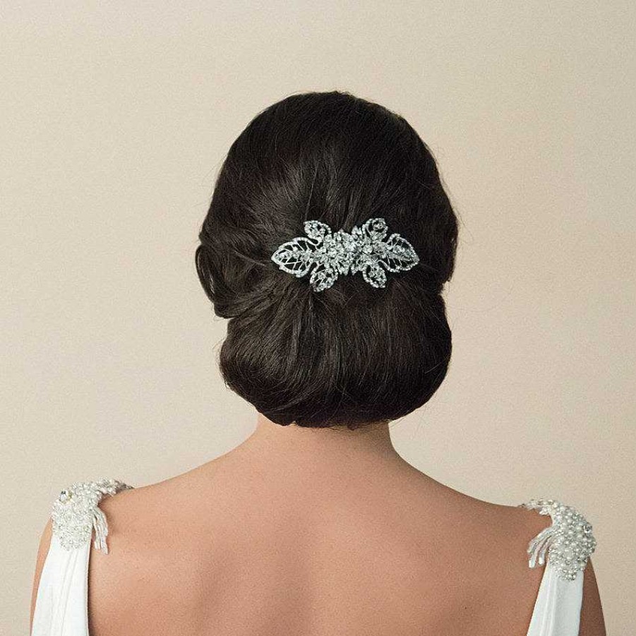 Wedding Hair Accessorieswedding Hair Accessories Ivory & Co | Annie Crystal Embellished Leaves Clip