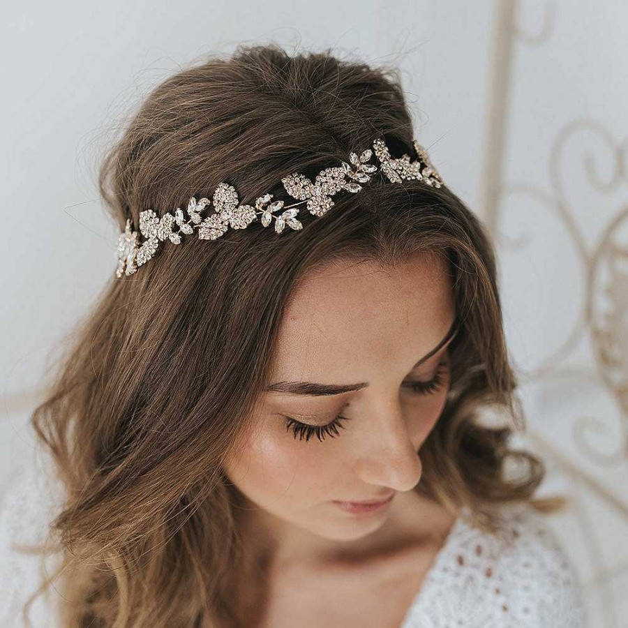 Wedding Hair Accessorieswedding Hair Accessories Aria | Willow Crystal Embellished Twigs And Leaves Headpiece