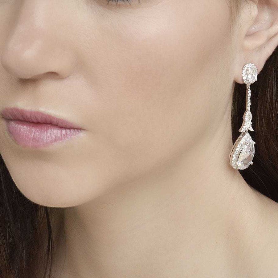 Wedding Jewellerywedding Jewellery Stephanie Browne | Alexandra Bridal Statement Teardrop Earrings