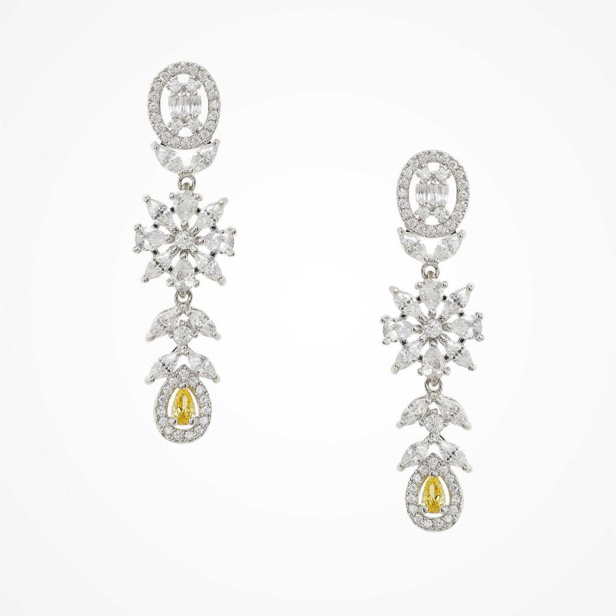 Wedding Jewellerywedding Jewellery Aria | Gialla Crystal Floral Drop Earrings