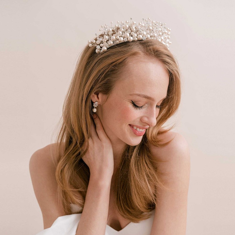 Wedding Hair Accessorieswedding Hair Accessories Arianna Bespoke | Mira Pearl And Crystal Crown