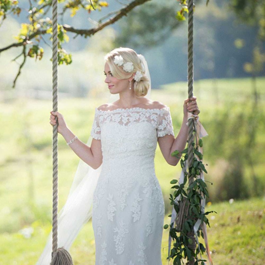 Wedding Hair Accessorieswedding Hair Accessories Chez Bec | Iris Trio Of Ivory Silk Flowers Hair Pins