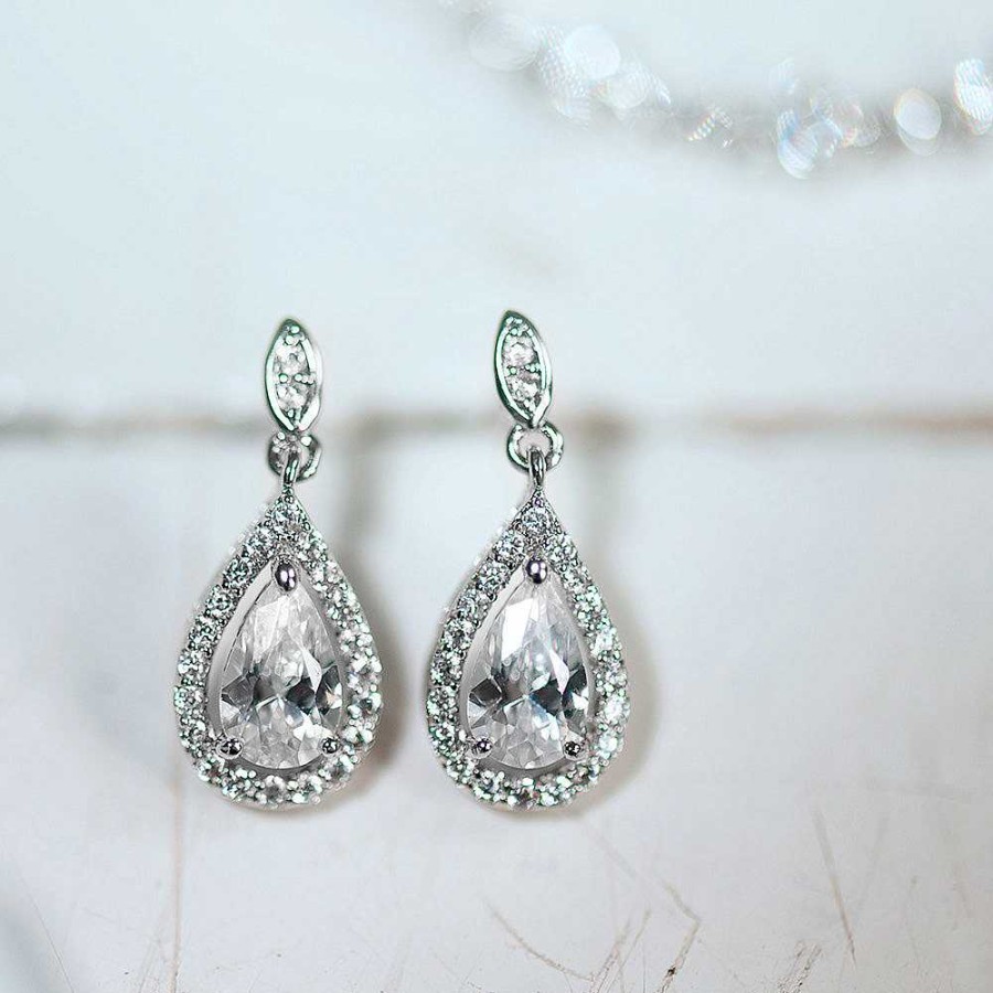 Wedding Jewellerywedding Jewellery Ivory & Co | Belmont Crystal Teardrop Earrings