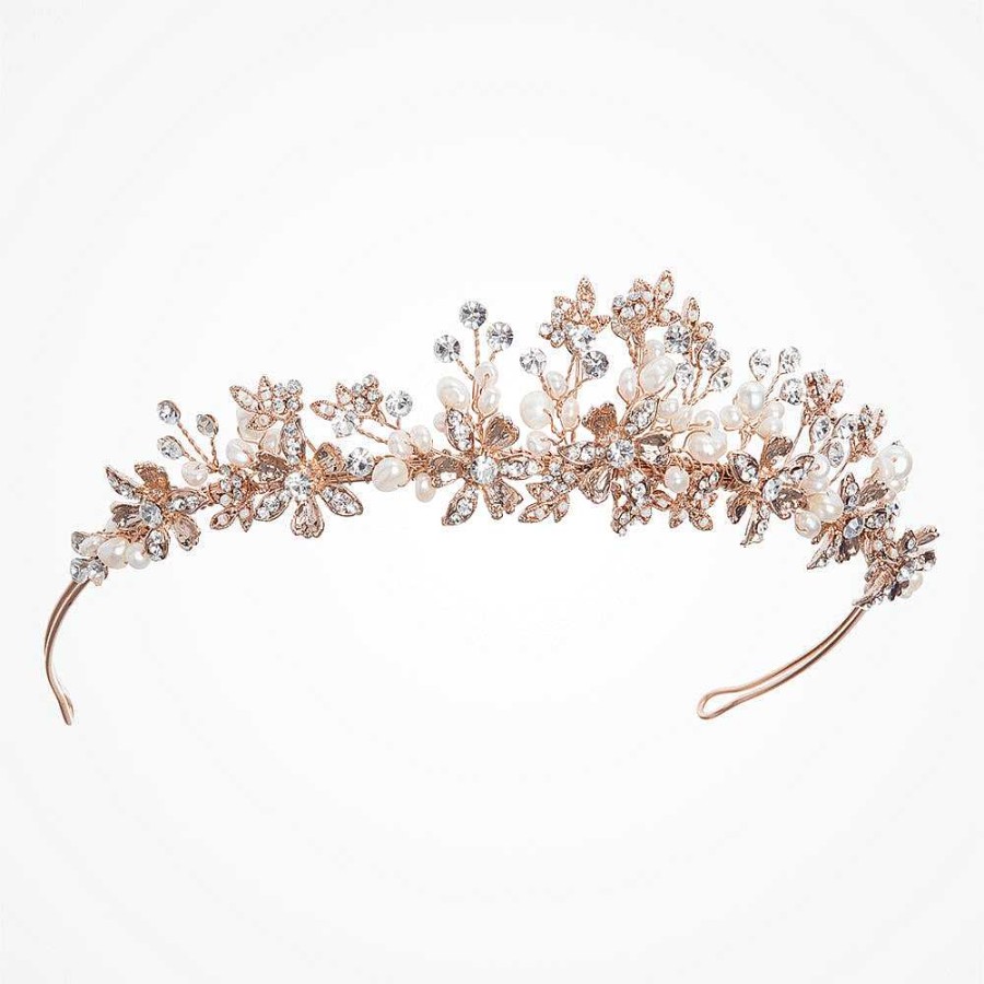 Wedding Hair Accessorieswedding Hair Accessories Ivory & Co | Rosalynd Rose Gold Crystal Tiara