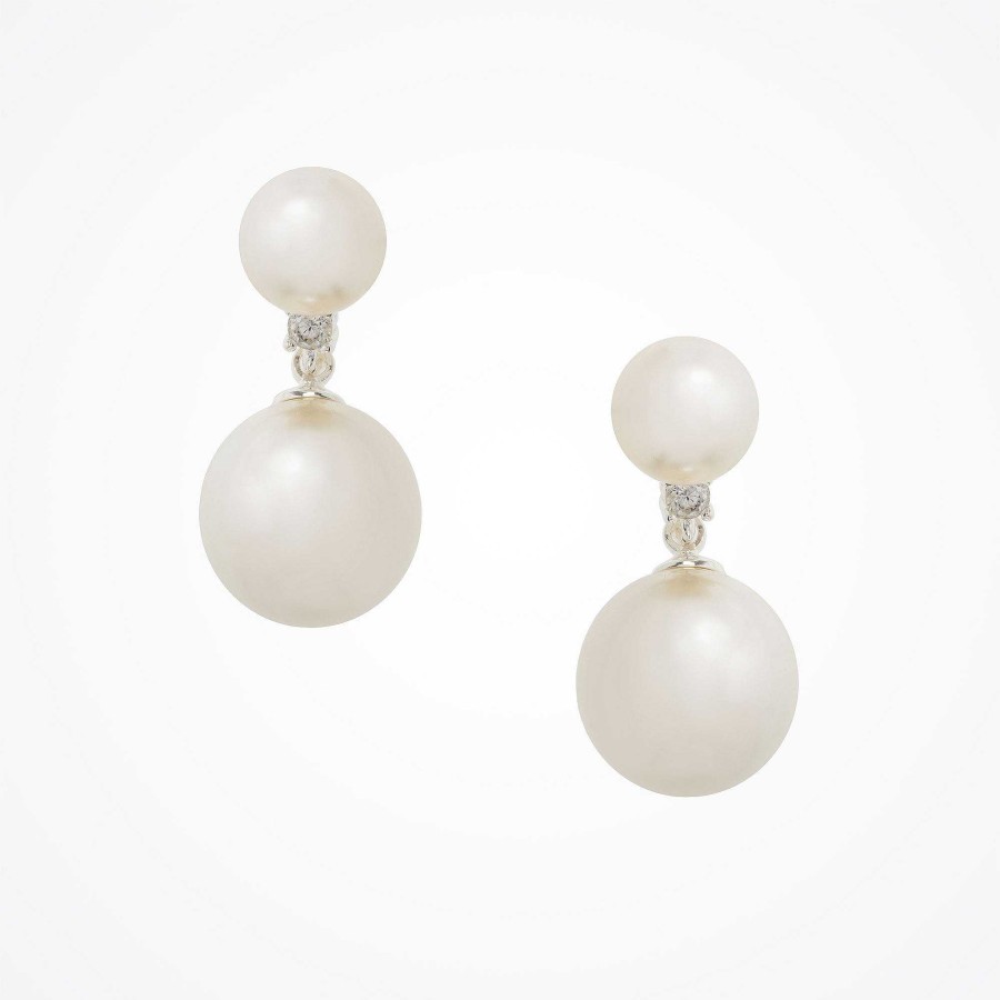 Wedding Jewellerywedding Jewellery Aria | Jette Double Pearl Earrings (Silver)