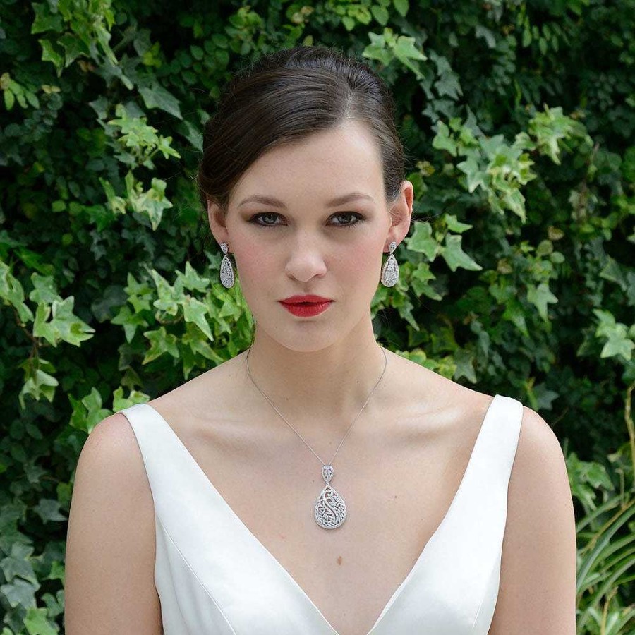 Wedding Jewellerywedding Jewellery Ivory & Co | Grand Central Crystal Teardrop Pendant