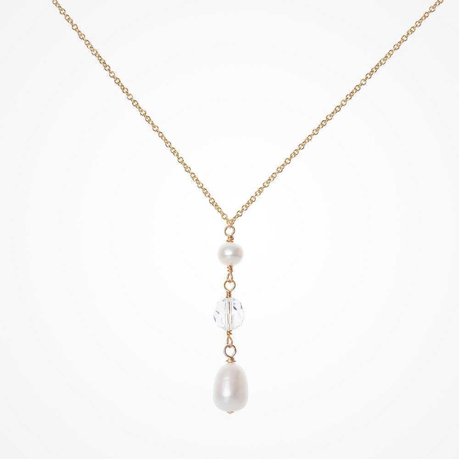 Wedding Jewellerywedding Jewellery Chez Bec | Blossom Pearl Pendant Necklace (Gold)