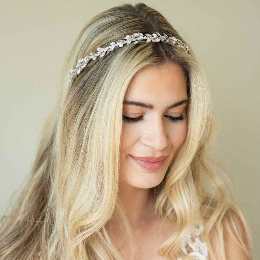 Wedding Hair Accessorieswedding Hair Accessories Ivory & Co | Moonshine Crystal And Pearl Vine Band (Gold)