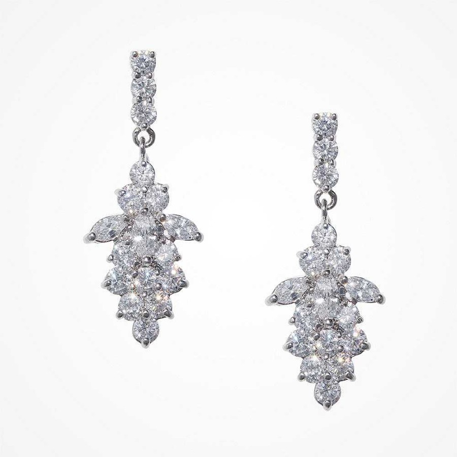 Wedding Jewellerywedding Jewellery Liberty in Love | Augusta Cz Leaf Drop Earrings