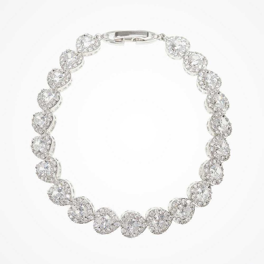 Wedding Jewellerywedding Jewellery Aria | Maisie Crystal Hearts Bracelet