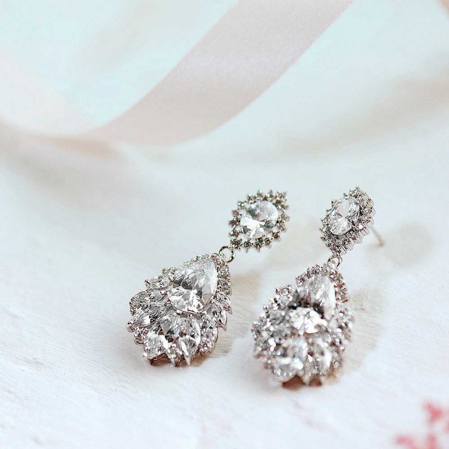 Wedding Jewellerywedding Jewellery Liberty in Love | Ember Cz Drop Earrings (Silver)