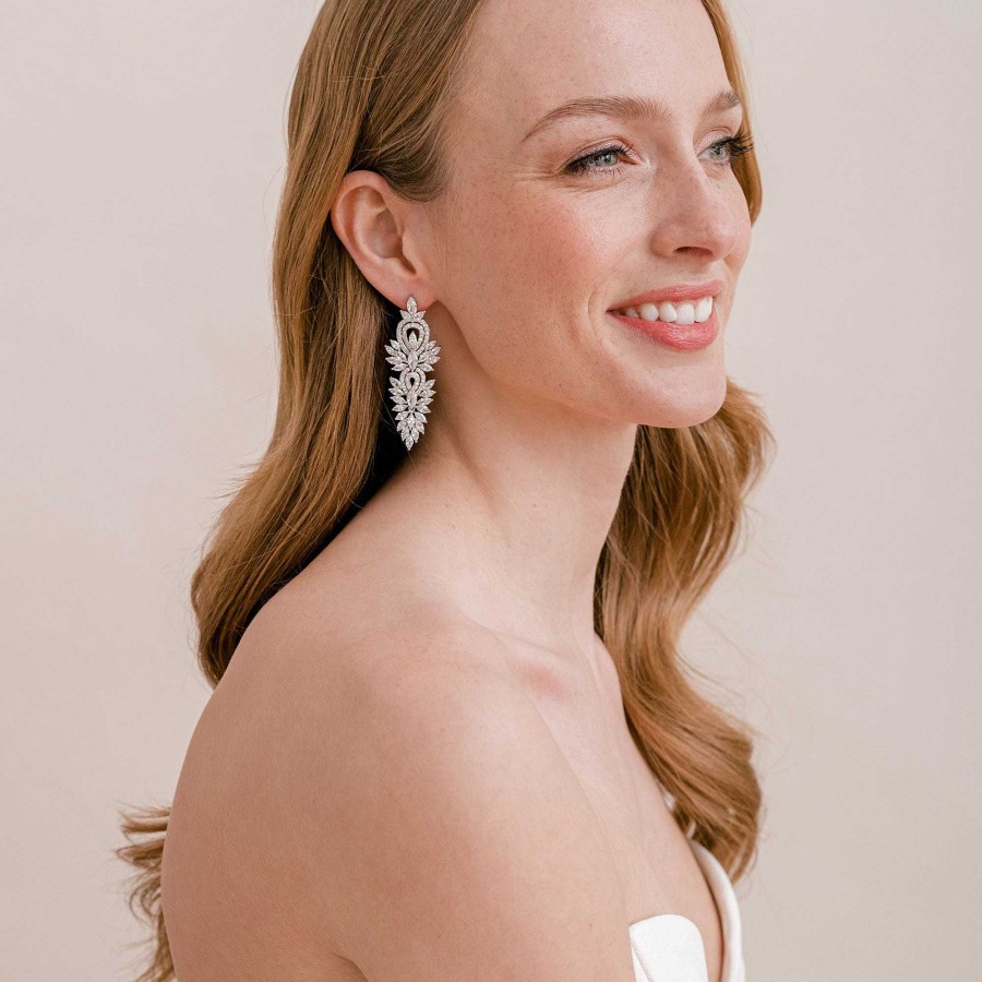 Wedding Jewellerywedding Jewellery Aria | Kinsley Crystal Bridal Statement Earrings