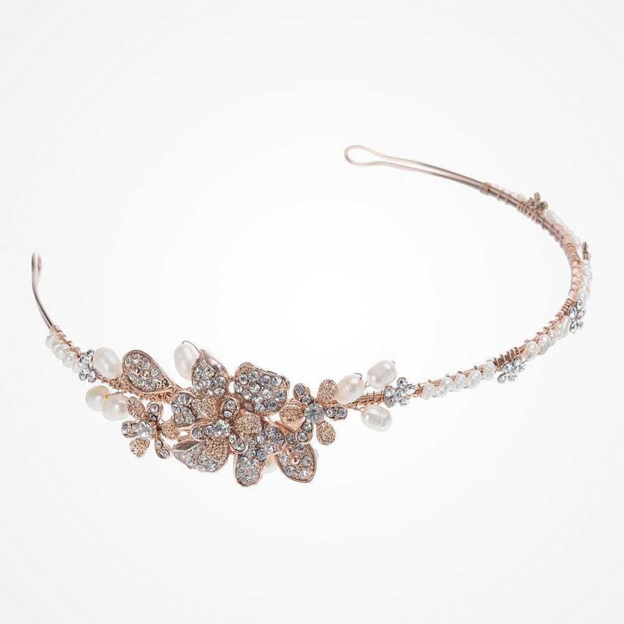 Wedding Hair Accessorieswedding Hair Accessories Ivory & Co | Molly Rose Gold Floral Headpiece