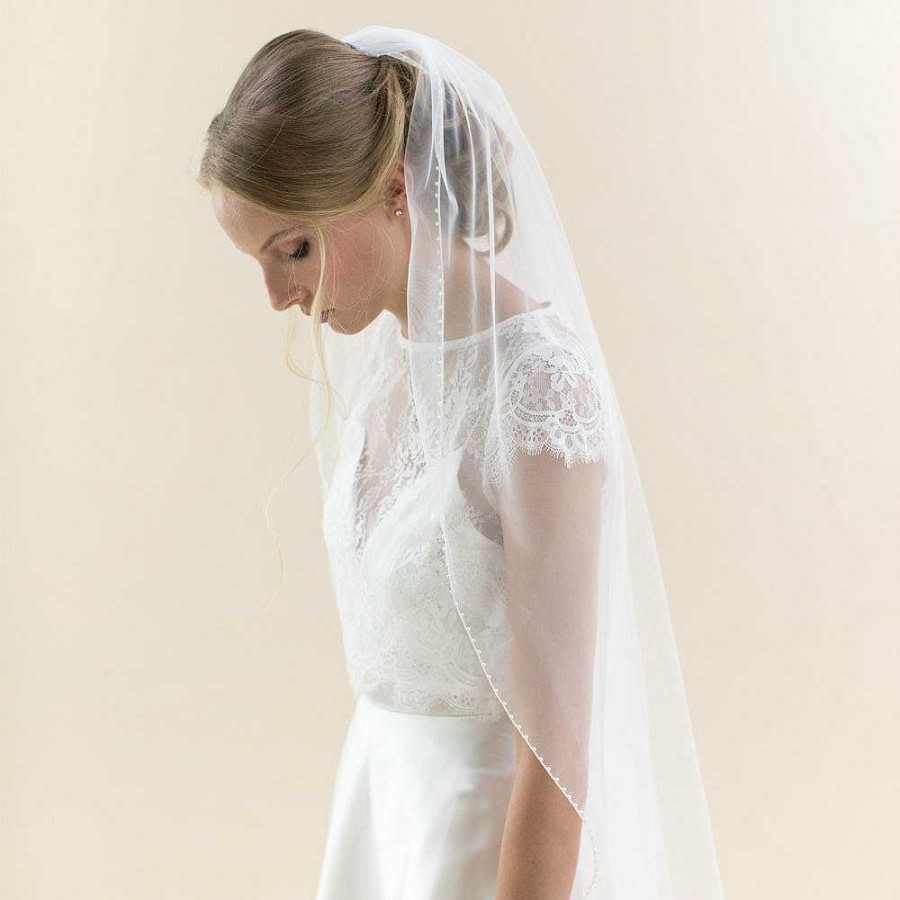 Veils, Cover-Ups And Beltsveils, Cover-Ups And Belts Rainbow Club | Hydrangea Pearl Edge Veil